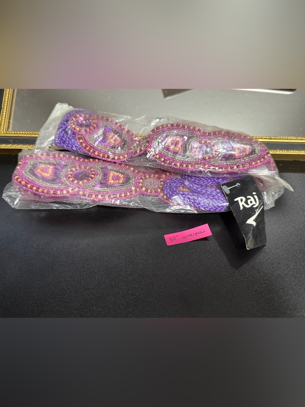 NWT Y2K Raj for Anthropologie Handcrafted Purple Beaded Women's Waist Belt